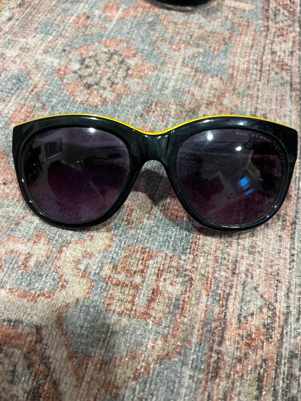Marc By Marc Jacobs Black Sunglasses with Yellow Trim